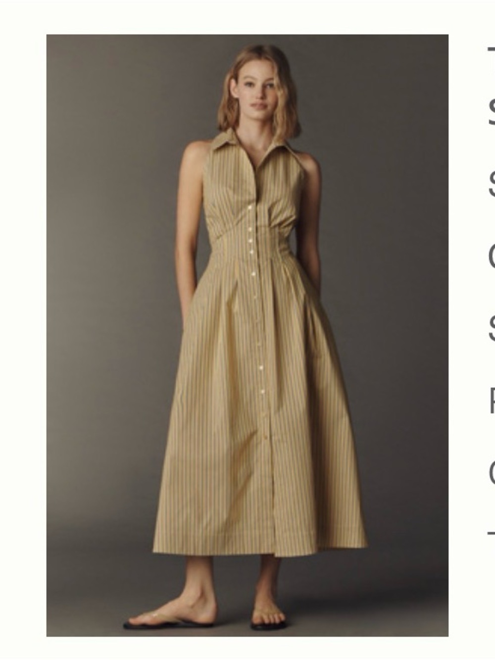 Anthropologie Tobie Button-Front Striped Shirt Dress in yellow & blue stripe